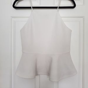 3for$25 white peplum tank top COPE size medium waffle texture